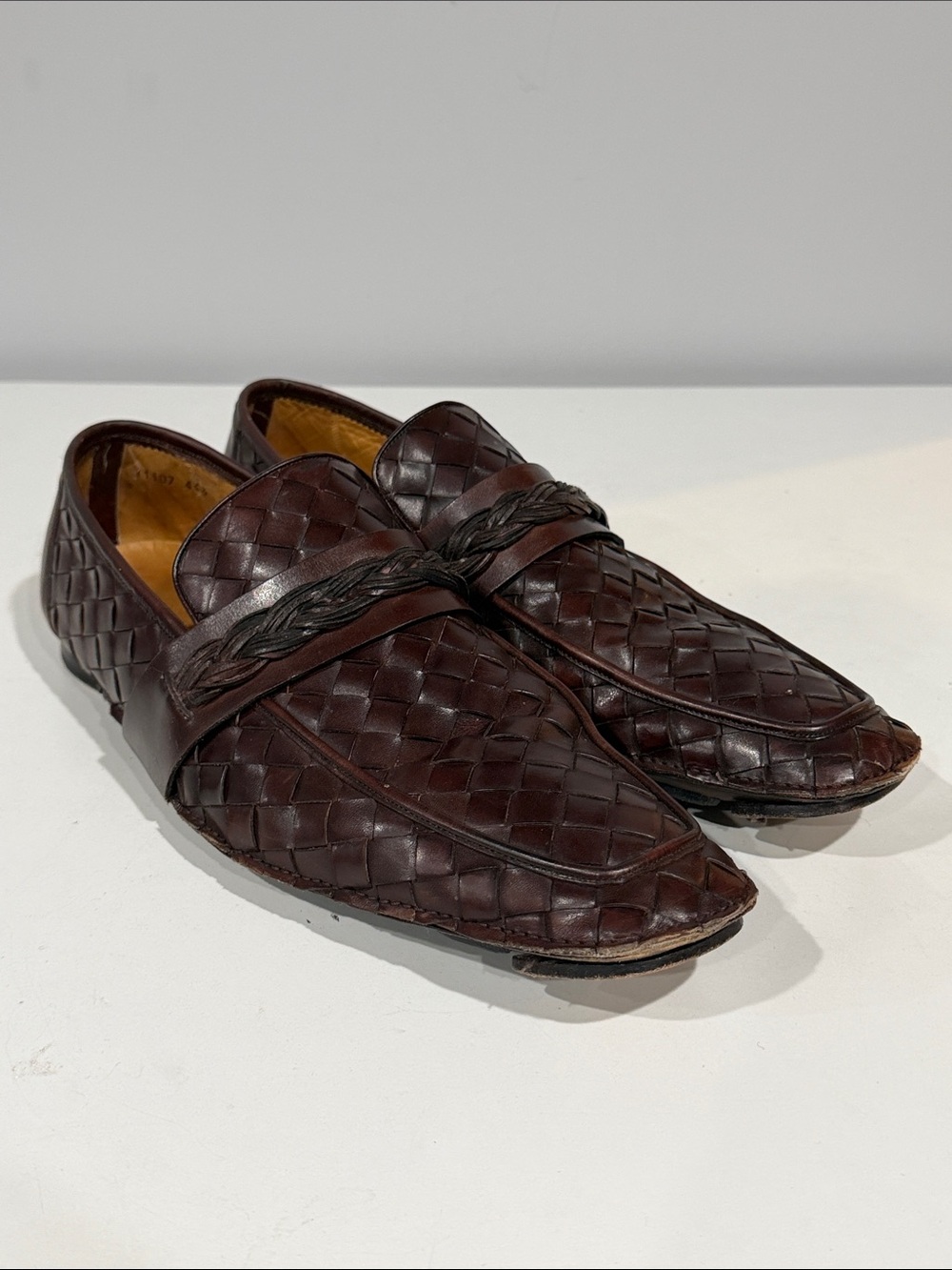Paul Stuart Men's Braided Woven Leather Loafers - Brown